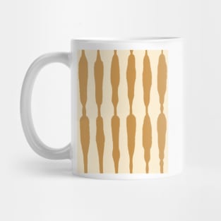 Midcentury Organic Stripes, Ochre and Cream Palette Mug